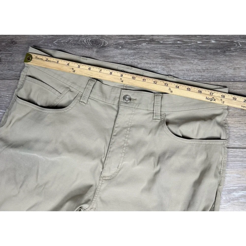 Eddie Bauer Travex Pants Mens 38x32 Tan Nylon Stretch Hiking Tech Pocket